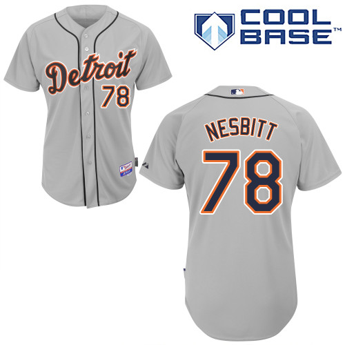 Angel Nesbitt #78 MLB Jersey-Detroit Tigers Men's Authentic Road Gray Cool Base Baseball Jersey